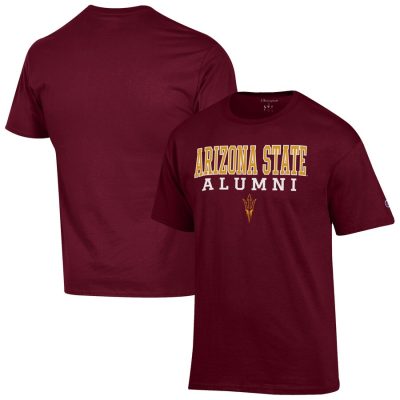 Arizona State Sun Devils Champion Alumni Logo Stack T-Shirt - Maroon