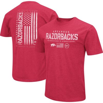 Arkansas Razorbacks Colosseum OHT Military Appreciation Flag 2.0 T-Shirt - Heather Cardinal