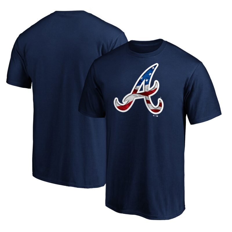 Atlanta Braves Team Banner Wave T-Shirt - Navy