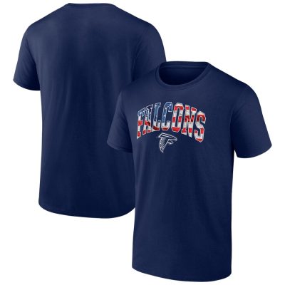 Atlanta Falcons Banner Wave Logo T-Shirt - Navy