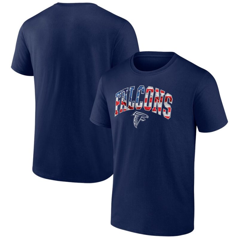 Atlanta Falcons Banner Wave Logo T-Shirt - Navy