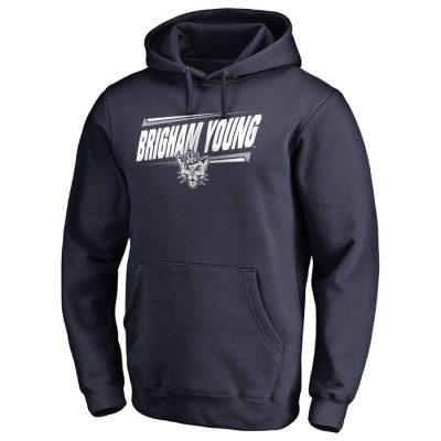 BYU Cougars Double Bar Pullover Hoodie - Navy