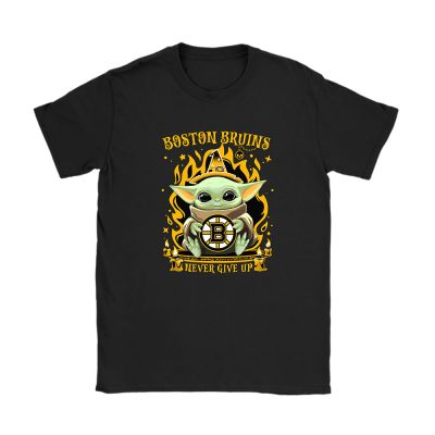 Baby Yoda X Boston Bruins Team X NHL X Hockey Fan Unisex T-Shirt Cotton Tee TAT4526