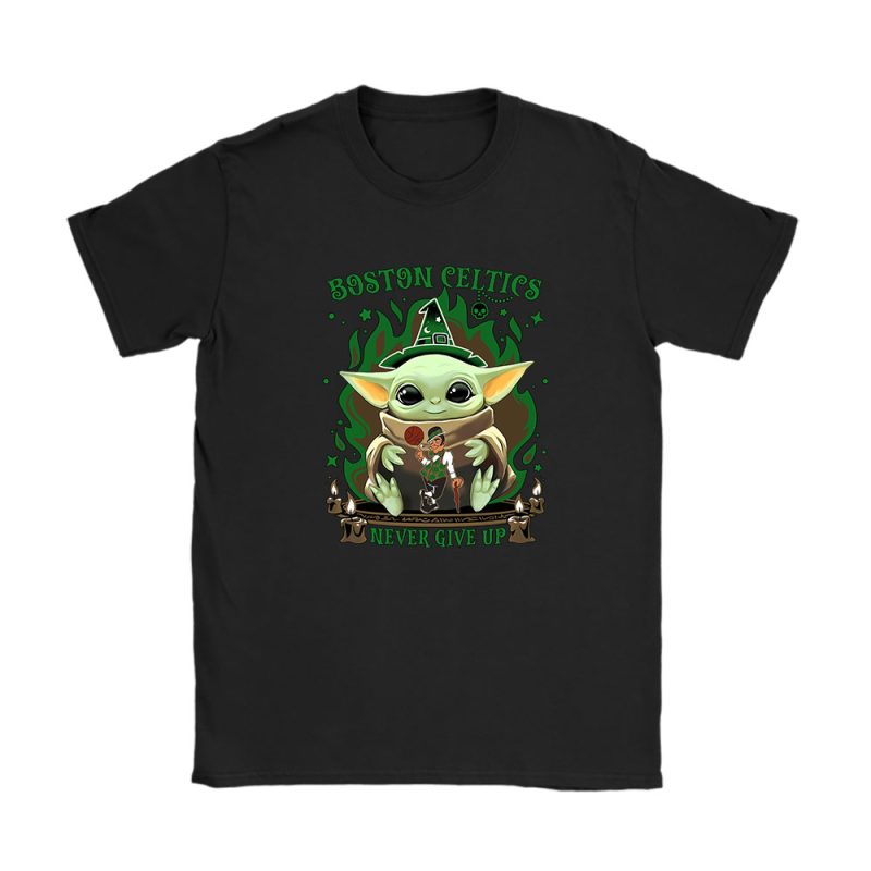 Baby Yoda X Boston Celtics Team X NBA X Basketball Unisex T-Shirt Cotton Tee TAT4506