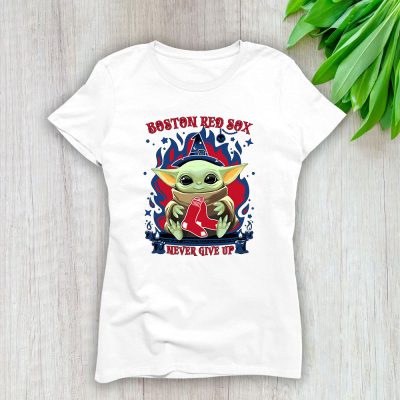 Baby Yoda X Boston Red Sox Team X MLB X Baseball Fans Lady T-Shirt Women Tee For Fans TLT3703