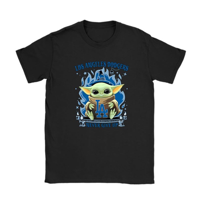 Baby Yoda X Los Angeles Dodgers Team X MLB X Baseball Fans Unisex T-Shirt Cotton Tee TAT4499