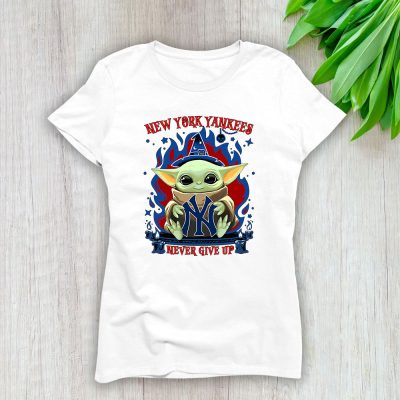 Baby Yoda X New York Yankees Team X MLB X Baseball Fans Lady T-Shirt Women Tee For Fans TLT3707