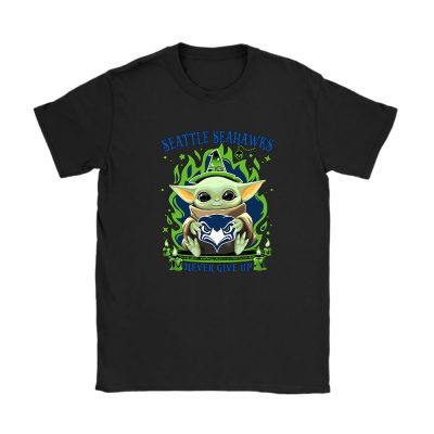 Baby Yoda X The Mandalorian X Seattle Seahawks Team X NFL X American Football Unisex T-Shirt Cotton Tee TAT4524