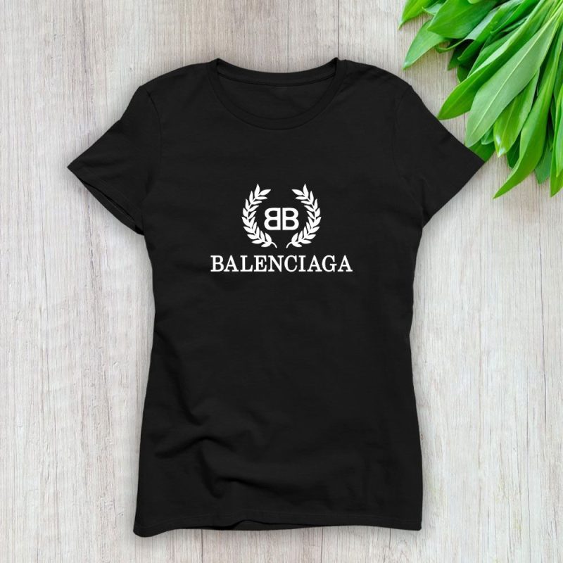 Balenciaga Laurel Logo Luxury Lady T-Shirt Luxury Tee For Women LDS1001