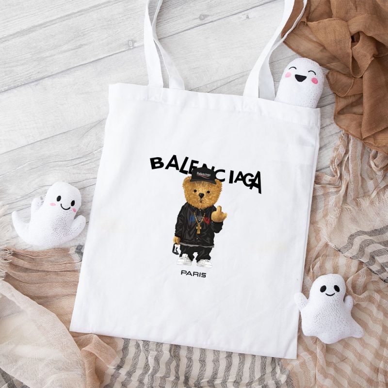 Balenciaga Paris Teddy Bear Cotton Canvas Tote Bag TTB1032