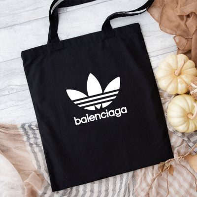 Balenciaga X Adidas Logo Cotton Canvas Tote Bag TTB1019