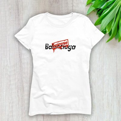 Balenciaga X Supreme Logo Lady T-Shirt Luxury Tee For Women LDS1025