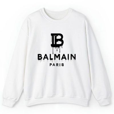 Balmain Drip Logo Crewneck Sweatshirt CSTB0895