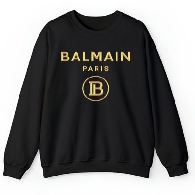 Balmain Paris Gold Logo Crewneck Sweatshirt CSTB0897