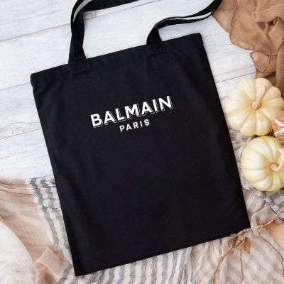 Balmain Paris Logo Cotton Canvas Tote Bag TTB1045