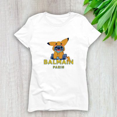 Balmain Paris Stitch Pokemon Lady T-Shirt Luxury Tee For Women LDS1059