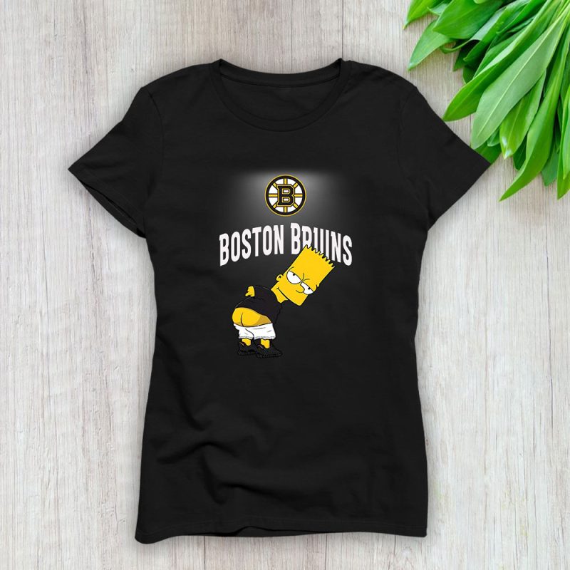Bart Simpson X Boston Bruins Team X NHL X Hockey Fan Lady T-Shirt Women Tee For Fans TLT2670