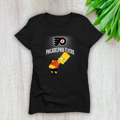 Bart Simpson X Philadelphia Flyers Team X NHL X Hockey Fan Lady T-Shirt Women Tee For Fans TLT2685