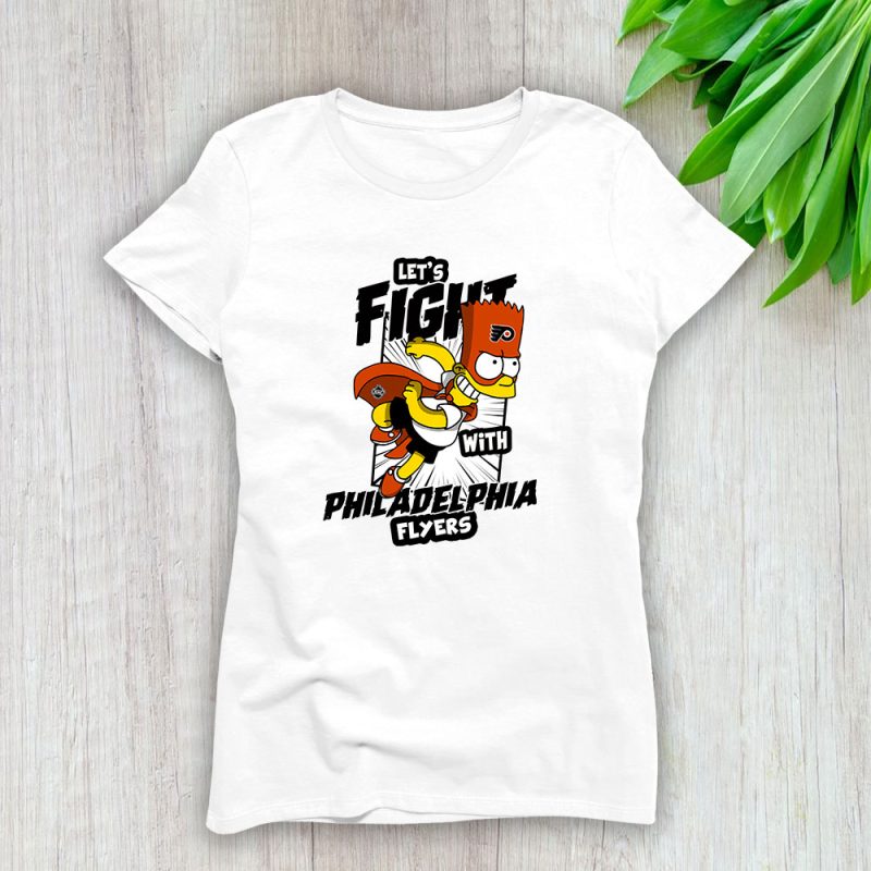 Bart Simpson X Philadelphia Flyers Team X NHL X Hockey Fan Lady T-Shirt Women Tee For Fans TLT2686