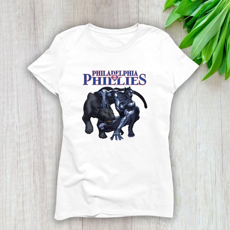 Black Panther MLB Philadelphia Phillies Lady T-Shirt Women Tee For Fans TLT1093