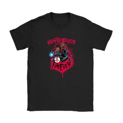 Black Panther NBA Houston Rockets Unisex T-Shirt Cotton Tee TAT3392