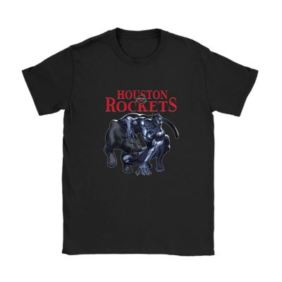 Black Panther NBA Houston Rockets Unisex T-Shirt Cotton Tee TAT3393