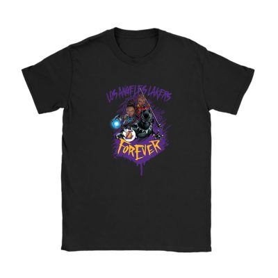 Black Panther NBA Los Angeles Lakers Unisex T-Shirt Cotton Tee TAT3397