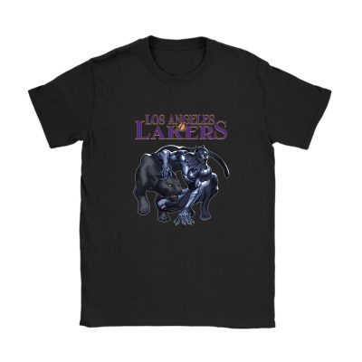 Black Panther NBA Los Angeles Lakers Unisex T-Shirt Cotton Tee TAT3398