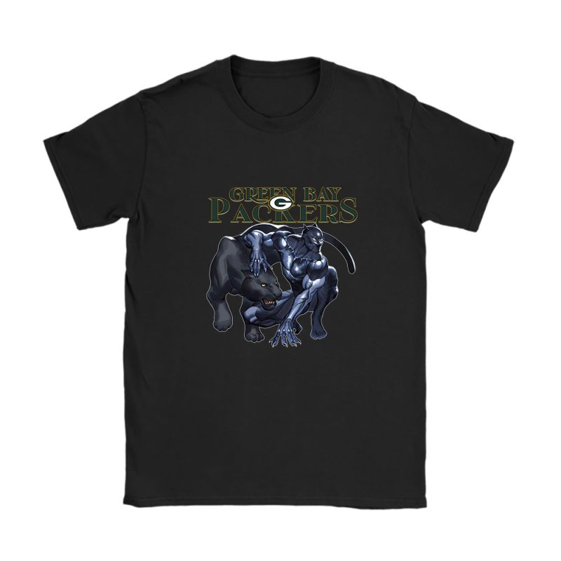 Black Panther NFL Green Bay Packers Unisex T-Shirt Cotton Tee TAT4018