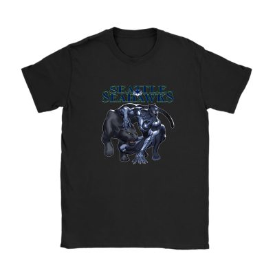 Black Panther NFL Seattle Seahawks Unisex T-Shirt Cotton Tee TAT4042