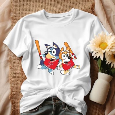 Bluey Bingo Texas Rangers Baseball Unisex T-Shirt IPP2768