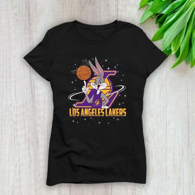 Bug Bunny X Los Angeles Lakers Team  Basketball Lady T-Shirt Women Tee TLT4292