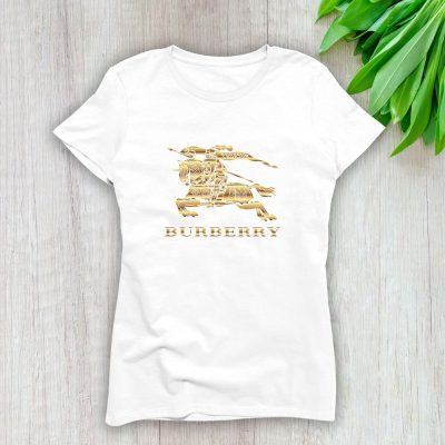 Burberry Logo Gold Luxury Lady T-Shirt Luxury Tee For Women LDS1073