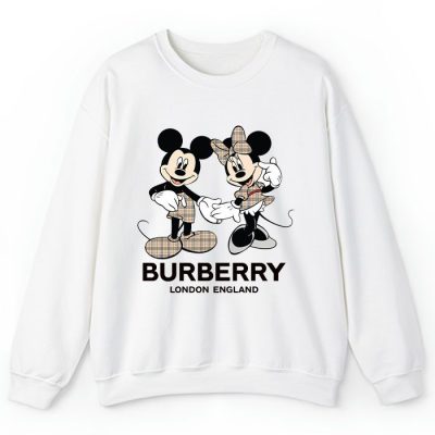 Burberry London Mickey Mouse And Minnie Mouse Couple Crewneck Sweatshirt CSTB0766