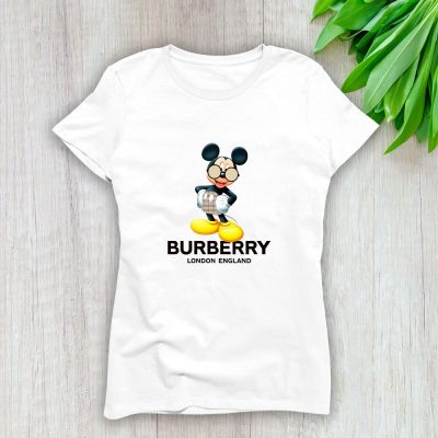 Burberry London Mickey Mouse Lady T-Shirt Luxury Tee For Women LDS1105