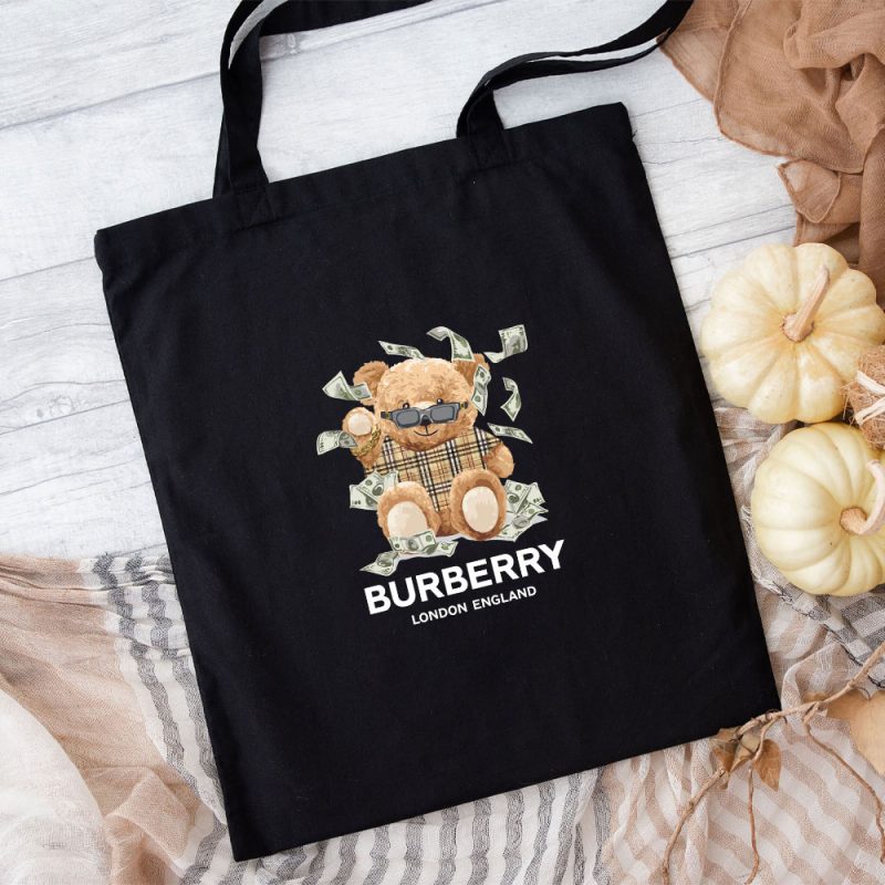 Burberry London Teddy Bear Cotton Canvas Tote Bag TTB1081