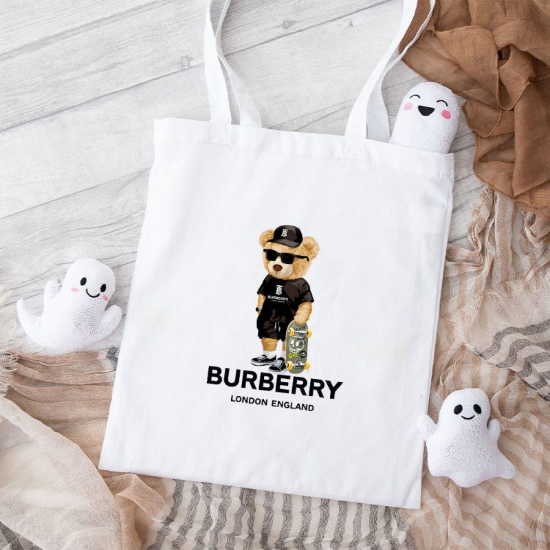 Burberry London Teddy Bear Cotton Canvas Tote Bag TTB1092