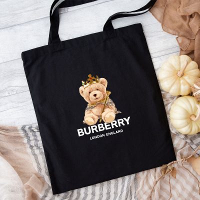 Burberry London Teddy Bear King Cotton Canvas Tote Bag TTB1083