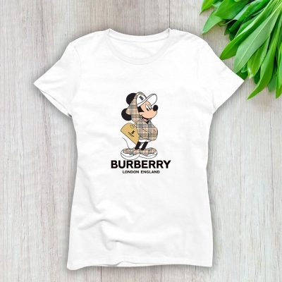 Burberry Mickey Mouse Lady T-Shirt Luxury Tee For Women LDS1096