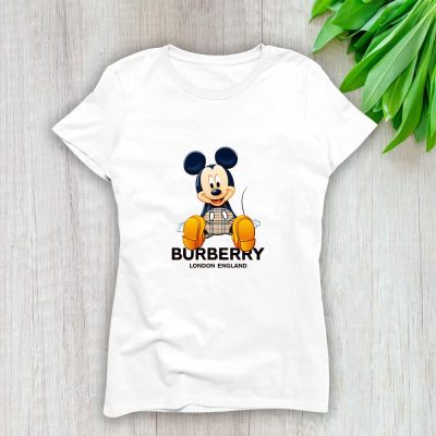 Burberry Mickey Mouse Lady T-Shirt Luxury Tee For Women LDS1097