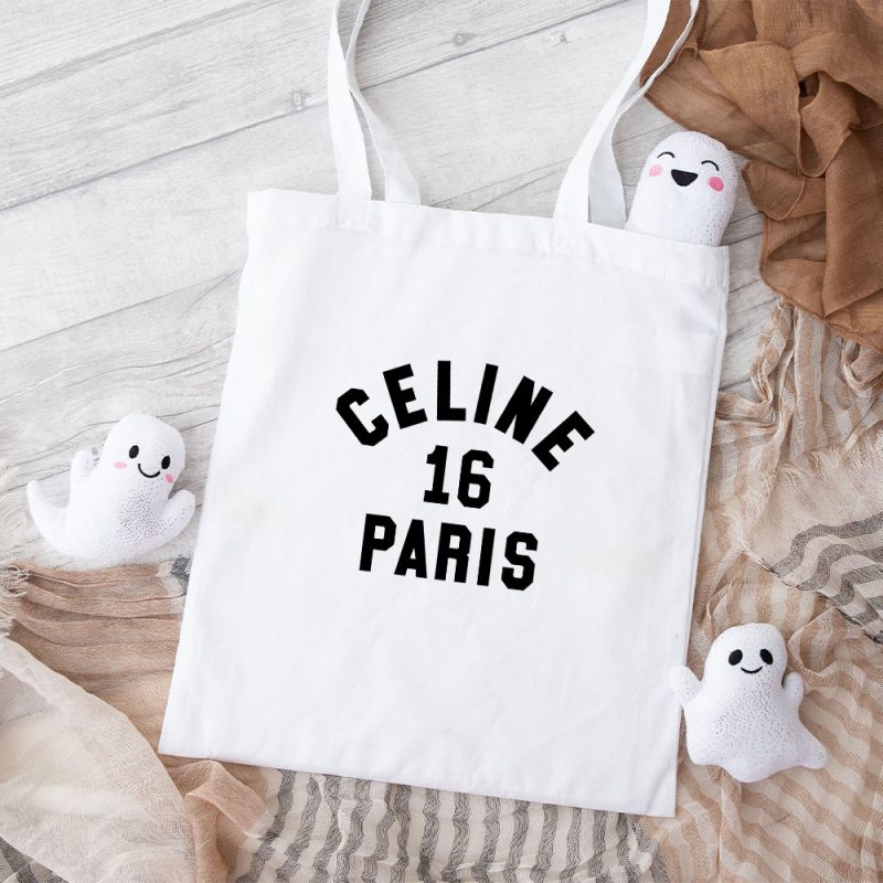 Celine 16 Paris Logo Luxury Cotton Canvas Tote Bag TTB1110