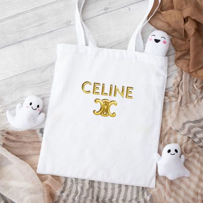 Celine Gold Logo Luxury Cotton Canvas Tote Bag TTB1123