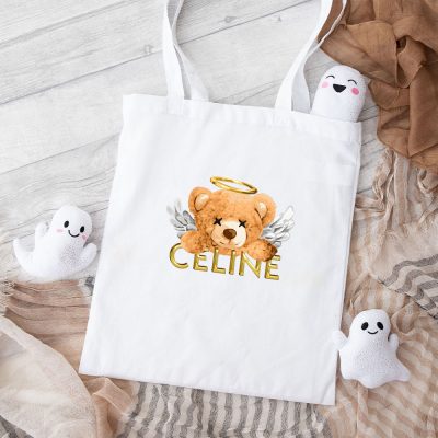 Celine Teddy Bear Luxury Cotton Canvas Tote Bag TTB1122