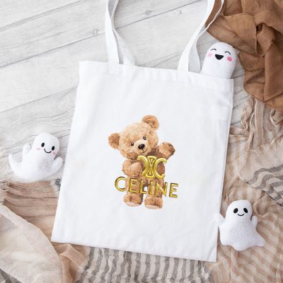 Celine Teddy Bear Luxury Cotton Canvas Tote Bag TTB1126