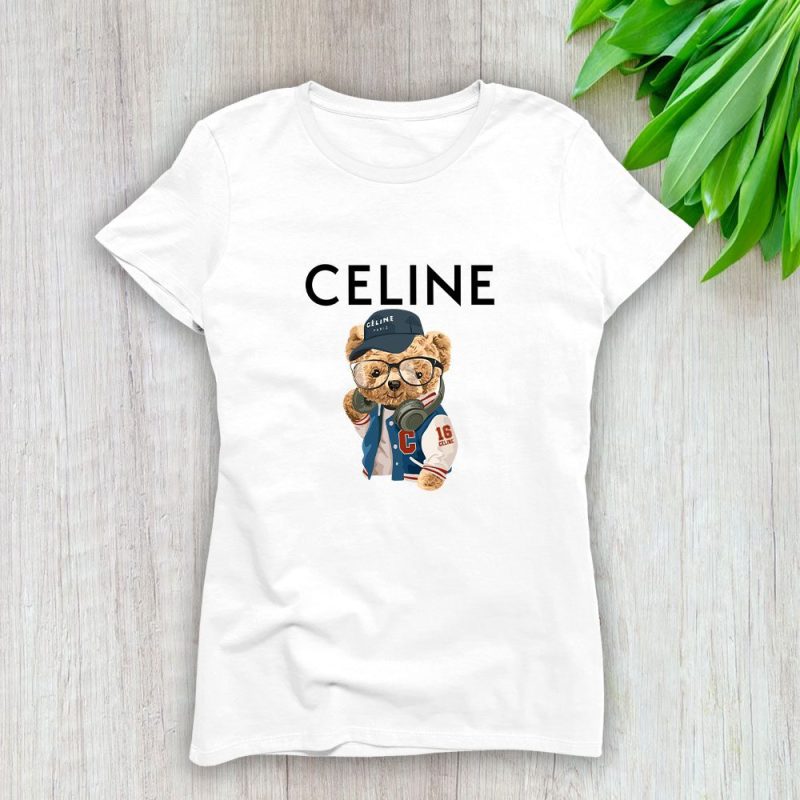 Celine Teddy Bear Luxury Lady T-Shirt Luxury Tee For Women LDS1130