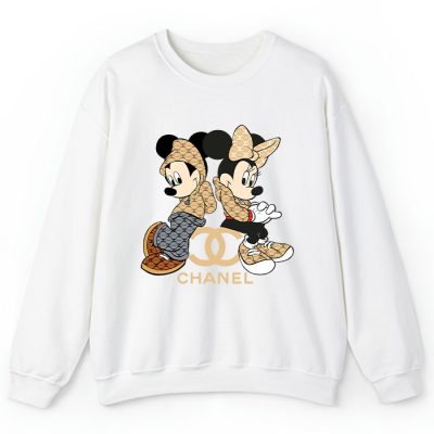 Chanel Mickey Mouse And Minnie Mouse Couple Crewneck Sweatshirt CSTB0233