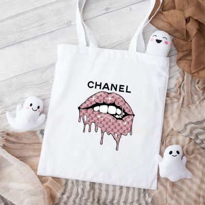 Chanel Mouth Logo Cotton Canvas Tote Bag TTB1153