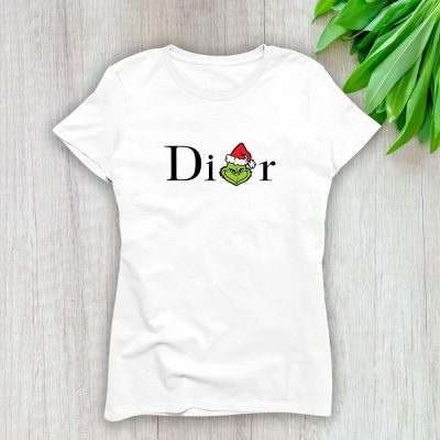 Christmas Grinch Dior Logo Luxury Lady T-Shirt Luxury Tee For Women LDS1185