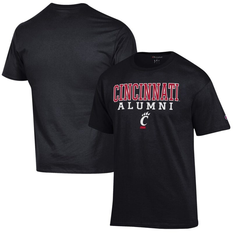 Cincinnati Bearcats Champion Alumni Logo Stack T-Shirt - Black