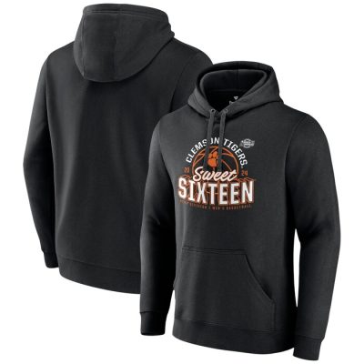 Clemson Tigers 2024 NCAA Basketball Tournament March Madness Sweet Sixteen Defensive Stance Pullover Hoodie- Black